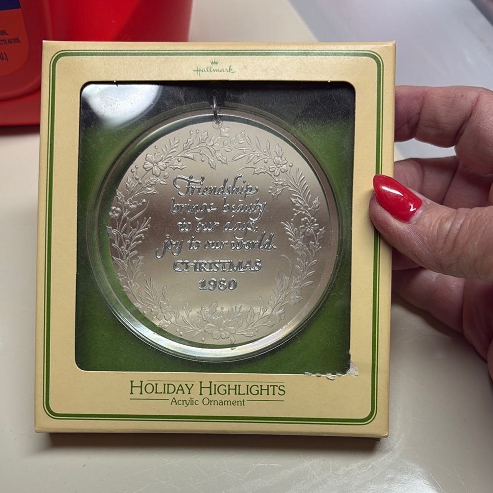 Never Used Vintage 1980 Hallmark Silver Holiday Ornament